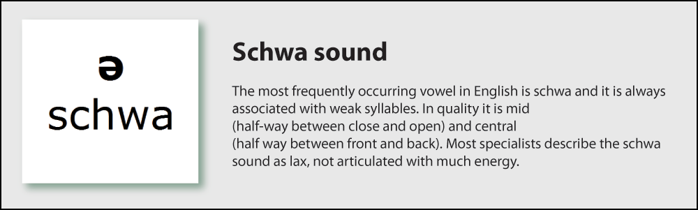 Объяснение употребления фонемы schwa